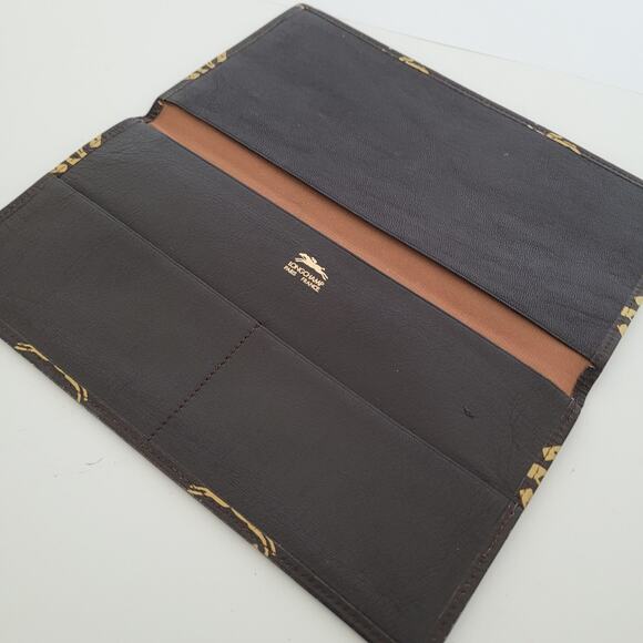 Longchamp Unisex Wallet Brown Bifold Soft Leather Folding Long Vintage Designer - Picture 3 of 10